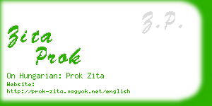 zita prok business card